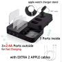 KeyEntre 6 Port USB Charging Station Multi Device USB Charging Dock Station HUB Desktop Charger Stand Organizer Compatible for iPhone ipad Airpods iwatch Kindle Tablet Multiple Devices, Black