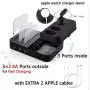 KeyEntre 6 Port USB Charging Station Multi Device USB Charging Dock Station HUB Desktop Charger Stand Organizer Compatible for iPhone ipad Airpods iwatch Kindle Tablet Multiple Devices, Black