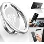 Phone Ring Holder Finger Kickstand, A-Maker 360° Rotation Metal Phone Ring Stand,Phone Ring Grip for Magnetic Car Mount Compatible with iPhone, Samsung Galaxy All Smartphone (Silver)