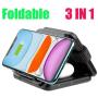 Foldable Wireless Charger. ZIKU 3 in 1 Fast Wireless Charging Station Stand Pad Qi-Certified for Apple Watch 5 4 3 2, AirPods, Compatible with iPhone 11 Pro Max/X/XS/XR/8Plus(Include Adapter)