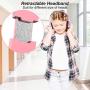 VersionTECH. Stereo Gaming Headset for Kids Teenagers Girls Boys, Foldable On Ear Headphone Earphones with Detachable Microphone, 85dB Volume Limited for PC, PS4, Xbox 1, NS, Tablet, Cellphones(Pink)