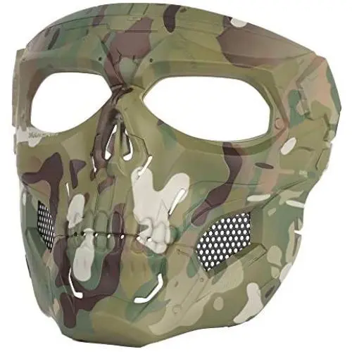 Anyoupin Airsoft Mask,Full Face Masks Skull Skeleton with Goggles Impact Resistant Army Fans Supplies Tactical Mask for Halloween Paintball Game Movie Props Party and Other Outdoor Activities