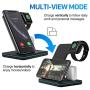 Wireless Charging Station, 3 in 1 Qi Charger for Apple Watch 1 2 3 4 5/Airpods, Wireless Charger for iPhone 11/11 Pro/11 Pro Max/XS Max/XS XR Plus Samsung S10 S9 S8 S7 and Qi-Certified Phones