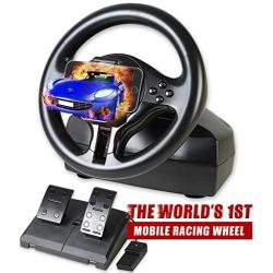 Serafim R1 Innovative Racing Wheel - Gaming Steering Wheel with Responsive Pedal - The Worlds First Mobile Gaming Wheel Compatible with PC, iOS, Android - PC Gaming Wheel - Not Support Xbox ONE PS4