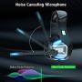 Gaming Headset for Xbox One, PS4 Gaming Headset with 7.1 Surround Sound Stereo, Noise Canceling Over Ear Headphones with Mic, LED Light, Soft Memory Earmuffs for Nintendo Switch, PC, Mac, Laptop