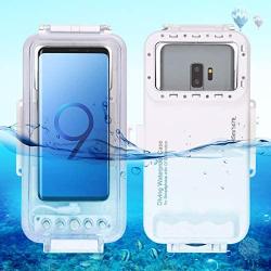 Haweel 45m/147ft Waterproof Diving Housing for Surfing Swimming Snorkeling Photo Video Taking Underwater Cover Case for Galaxy, Huawei, Xiaomi, Google Android OTG Smartphones with Type-C Port (White)