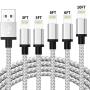 iPhone Charger Lightning Cable, MFi Certified 5Pack 3/3/6/6/10FT Extra Long Nylon Braided USB Charging Cord Data Sync Wire Compatible iPhone 11/Pro/Max/X/XS/XR/XS Max/8/Plus/7/7 Plus/6/6S/6 Plus More