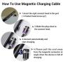Drtopey USB Magnetic Charging Cable [5Pack 3ft/3ft/6ft/6ft/10ft] 3 in 1 Nylon Braided Code with Led Light,Compatible with Micro USB,Type C and iProduct(Black)