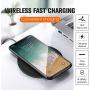 Wireless Charger Black Fast Ultra Slim 10W Wireless Charging Station Qi-Certified，Universal Wireless Charging Station Pad Compatible for Smart Phones and Other QI Devices(No AC Adapter，1 Pack)