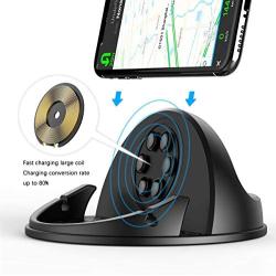 Wireless Car Charger Mount for Dashboard, Qi-Certified Car Wireless Charging Compatible with iPhone 11/11 Pro/11 Pro Max/Xs Max/Xs/X/XR, Samsung S10+/S10/S9 Plus/S8