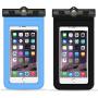 PRILAN 2 Pack Universal Waterproof Phone Case with Airbag or Compass Pouch,Floating Phone Bags Swimming Snorkeling,Clear Sensitive PVC Touch Screen,Phone Case Dry Bag for Most Phone 6-6.5 Inches