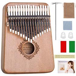 Kalimba Thumb Piano 17 Keys with Tuning Hammer and Study Instruction,Portable Mbira Sanza Finger Piano, Musical Intruments Gifts for Kids Adults Beginners