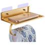 [2-Pack]New Concise Style Self Adhesive Wall Mount Paper Tissue,Toilet Paper Holder,Heavy Duty Stainless Steel Bathroom Tissue Holder with Mobile Phone Storage Shelf - Contemporary Style Wall Mount