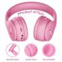 Midola Volume Limited 85dB Kids Headphone Bluetooth Wireless Over Ear Foldable Stereo Sound Noise Protection Headset with AUX 3.5mm Cord Mic For Boys Girls Cellphone Ipad Tablets TV Notebook Rose Pink