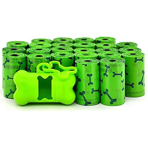 Best Pet Supplies Dog Poop Bags for Waste Refuse Cleanup, Doggy Roll Replacements for Outdoor Puppy Walking and Travel, Leak Proof and Tear Resistant, Thick Plastic - Green Bone, 360 Bags (GB-360)