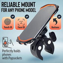 New 2020 Bicycle & Motorcycle Phone Mount - The Most Secure & Reliable Bike Phone Holder for iPhone, Samsung or Any Smartphone. Stress-Resistant and Highly Adjustable. +100 to Safeness & Comfort