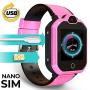 4G GPS Tracker Best Unlocked Wrist Smart Phone Watch for Kids with Sim Camera Video Call Flashlight Fitness Tracker Birthday for Children Boys Girls iPhone Android Smartphone (Pink)