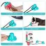 Dog Chew Double Suction Cup Rope Puzzle Toy Pet Aggressive Chewers Tug of War Toothbrush Multifunction Molar Bite Interactive Squeaky Toys Ball with Teeth Cleaning and Food Dispensing Features