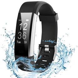 Ginsy Fitness Tracker, Fitness Watch Heart Rate Monitor Waterproof Bluetooth Pedometer Wristband Sleep Monitor Smart Watch iOS Android Smart Phone