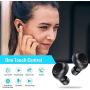 Bluetooth V5.0 True Wireless Earbuds S8 with USB-C Charging Case, IPX7 Waterproof Wireless Earphones in-Ear Stereo, Touch Control Sport Bluetooth Headphones with Mics for iPhone/Samsung/Android-Black