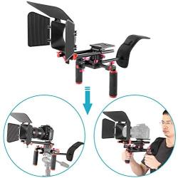 Neewer Camera Movie Video Making Rig System Film-Maker Kit for Canon Nikon Sony and Other DSLR Cameras, DV Camcorders,Includes: Shoulder Mount, Standard 15mm Rail Rod System, Matte Box (Red and Black)