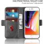 La Farah Wallet Case Designed for Apple iPhone SE 2020 Case, Leather Flip Case with Card Holders and Kickstand for iPhone 8 /iPhone 7 Case - Space Black