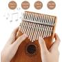 WoneNice 17 key kalimba Thumb Piano, Mbira Solid Mahogany Finger Piano, Gift for Kids Adult Beginners