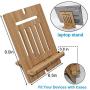 Bamboo Tablet Stand Adjustable, Pezin & Hulin Desktop Cell Phone Stand Holder Dock Compatible with Pad Pro 9.7, 10.5, 12.9, Air 2 3 4 Mini, Kindle, Phone 8 Plus X XS Max XR (Support to 13" Devices)