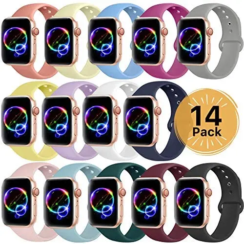 Sport Band Compatible for Apple Watch Band 38mm 40mm 42mm 44mm, EXCHAR Soft Silicone Band Replacement Wrist Strap for iWatch Series 5/4/3/2/1, Nike+, Sport, Edition Sport Band Compatible for Apple Watch Band 38mm 40mm 42mm 44mm, EXCHAR Soft Silicone Band Replacement Wrist Strap for iWatch Series 5/4/3/2/1, Nike+, Sport, Edition