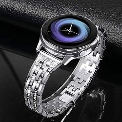 Joyozy Women Girls Stylish Bands Compatible with Galaxy Watch Active(40mm)/Active2(40mm)(44mm)/Galaxy Watch3(41mm)/Galaxy Watch 42mm/Garmin Vivoactive 3/3 Music/Garmin Forerunner 245/645 Music, 20mm Quick Release Strap Rhinestones Bracelet for Samsung Gea