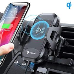 VICSEED Wireless Car Charger Mount Fast Charging Qi Wireless Car Charger 7.5W 10W Qi Car Charger Air Vent Phone Holder for Car Mount Fit for iPhone SE 11 Pro Max X XS XR Samsung S20 Note10 S10 LG etc.