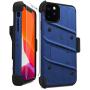 ZIZO Bolt Series iPhone 11 Pro Max Case - Heavy-Duty Military-Grade Drop Protection w/Kickstand Included Belt Clip Holster Tempered Glass Lanyard - Blue