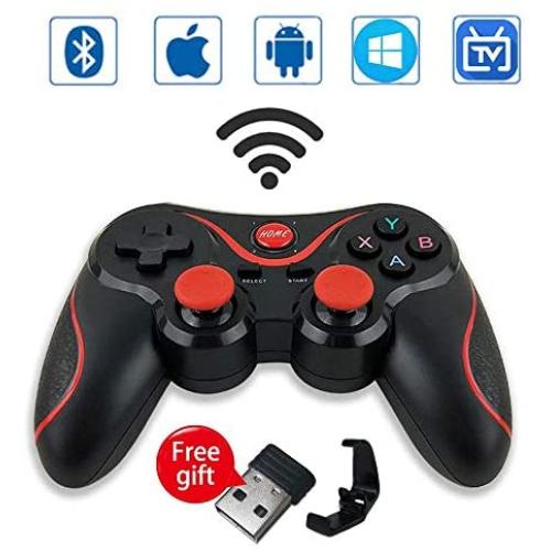 Leton Wireless Mini Mobile Game Controller for PC/Android Smartphone/Smart TV/TV Box/ PS3/iPhone XR iPhone 11 2.4GHZ Bluetooth Gaming Gamepad Joystick Controller for Samasung A51 A71 S20 S9 S8 etc