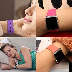 Misker 4 Pack Sport Band Compatible with for Apple Watch Band 38mm 40mm 42mm 44mm, Soft Silicone Sport Strap Compatible with iWatch Series 5 4 3 2 1