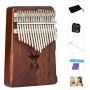 Kalimba 17 Keys Thumb Piano,Study Instruction and Tune Hammer,Portable Mbira Finger Piano Gifts for Kids and Adults Beginners (Brown)