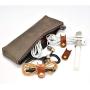 CAILLU Cord Organizer Headset Headphone Earphone Wrap Winder,Power Cord Manager,Cable Ties,Cable Winder with Genuine Leather Handmade cord taco 5-Pack