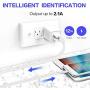 iPhone Charger, Atizzy Fast Charging Data Sync Transfer 2 Pack 6 Feet Lightning Cable with Dual Port Wall Charger Adapter Plug Compatible with iPhone Xs Max/XS/XR/X/8/7/6S/6/Plus/SE/iPad (White)