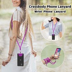 SS Crossbody Phone Lanyard,Adjustable Detachable Neck Cord Cell Phone Lanyard Strap and Phone Safety Tether for All Phones and Case Combinations-Purple