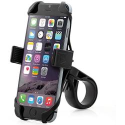 Aduro U-Grip Plus Universal Bike Mount - for Motorcycle, Handlebar, Roll Bar, iPhone X Xs 7 6 6s 7 Plus 5 5s 5c Bike Mount for All Android Smartphones, and GPS Holder (Black/Black)