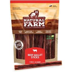 Natural Farm Made and Packaged Pet: Gourmet Gullet Sticks Treats, Human-Grade Beef Esophagus Chews - Fully Digestible, Promotes Joint & Dental Health That Your Pup, Small or Senior Dogs Will Love