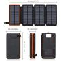 Solar Charger 25000mAh, FEELLE Solar Power Bank with 4 Solar Panels Outdoor Waterproof Solar Phone Chargers with Dual 2.1A USB Ports for Smart Phone, Tablets, Camera, ect.