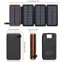 Solar Charger 25000mAh, FEELLE Solar Power Bank with 4 Solar Panels Outdoor Waterproof Solar Phone Chargers with Dual 2.1A USB Ports for Smart Phone, Tablets, Camera, ect.