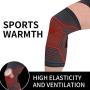 Compression Kneepads-Knee Brace for Men and Women-Supports Running, Volleyball, Running, Meniscus Tearing, Cycling and Sports(Red M)