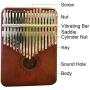 Kalimba 17 Keys Thumb Piano,with Waterproof Hard Protective Case Musical Instruments,24 Sheet Music Book