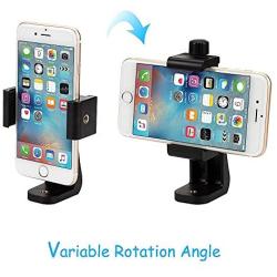 Vastar Universal Smartphone Tripod Adapter Cell Phone Holder Mount Adapter, Fits iPhone, Samsung, and all Phones, Rotates Vertical and Horizontal, Adjustable Clamp