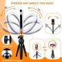 Selfie Ring Light with Tripod Stand and Phone Holder, 9&quotDimmable Desktop LED Circle Light Ringlight for Live Stream, Makeup, YouTube, Video Shooting with Remote Control, 3 Light Modes & 10 Brightness