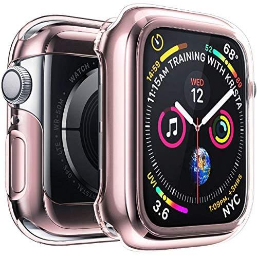 Penom Case for Apple Watch Screen Protector Series 5 Series 4 40mm, Ultra Thin iWatch 40mm Screen Protector with Full Protection TPU Cover Rose Gold