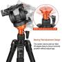 Fluid Head Tripod, COMAN Video Tripod Aluminium Alloy 70.8 inch for Canon Nikon Sony DSLR Camera
