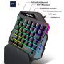 One-Handed Keyboard, 35-Key,Support Wrist Rest, Mechanical Gaming Keyboard RGB LED Backlit for PC Computer & Smartphones (Black)