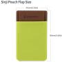 Sinjimoru Secure Card Holder for Back of Phone, Stretchy Fabric Cell Phone Wallet Stick On Credit Card Case for iPhone & Android. Sinji Pouch Flap Green